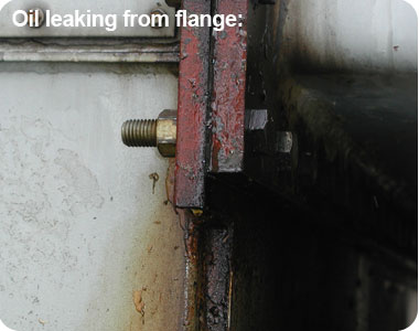 transformer oil leak from flange