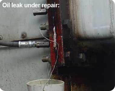 transformer oil leak from flange repaired